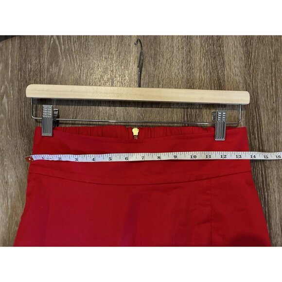 Mare Mare X Anthropologie Red Cotton Poplin Maxi Skirt Slit Size Small - Picture 6 of 7